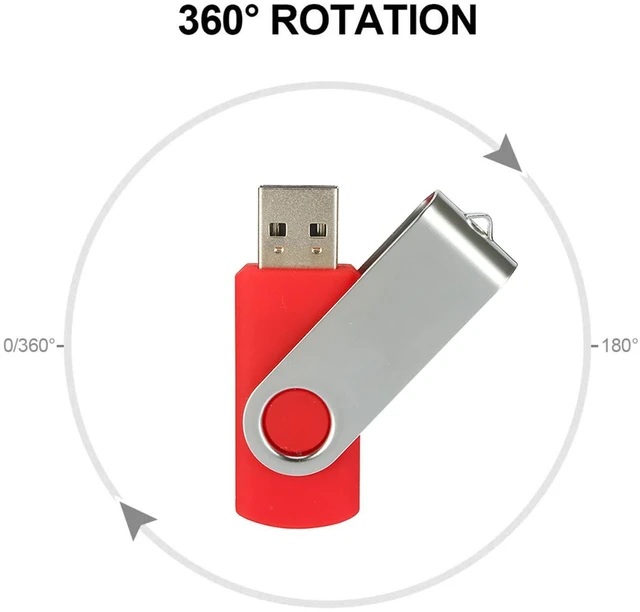 Alt view image 3 of 5 - 32GB Flash Drives 5 Pack, Alihelan USB Flash Drive USB 2.0 Thumb Drive Swivel Memory Stick U Disk Jump Drive Zip Drive with Led Indicator (5 Mixed Colors: Black Red Purple Yellow White, 32G)