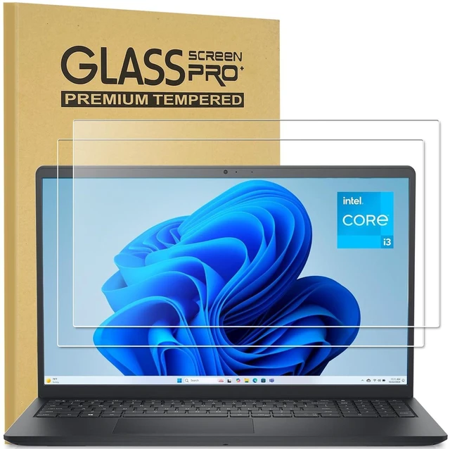 Main image of 2-Pack Tempered Glass Screen Protector for 2025 New Dell 15 (DC15250/DC15255), Dell Pro 15 Essential (PV15250/PV15255), Dell Inspiron 15 3530 Laptops 15.6-Inch, Ultra Clear, 9H Hardness, Anti