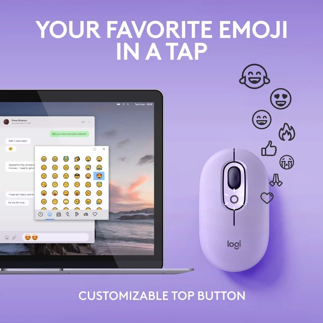 Alt view image 3 of 5 - Logitech POP Mouse, Compact and Portable Wireless Bluetooth Mouse - Cosmos