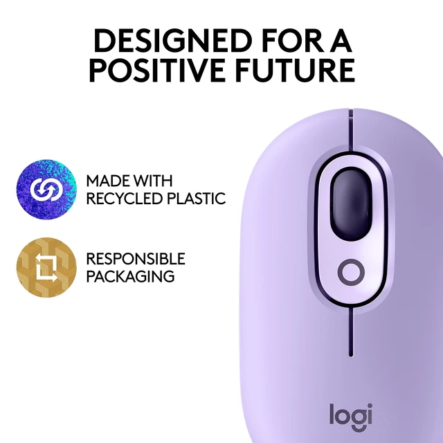 Alt view image 5 of 5 - Logitech POP Mouse, Compact and Portable Wireless Bluetooth Mouse - Cosmos