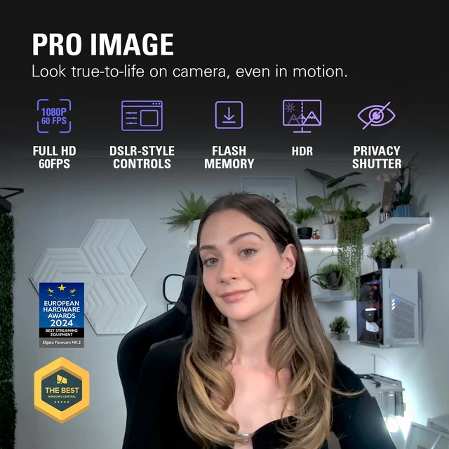 Alt view image 2 of 5 - Elgato Facecam MK.2, Premium Full HD Webcam, HDR