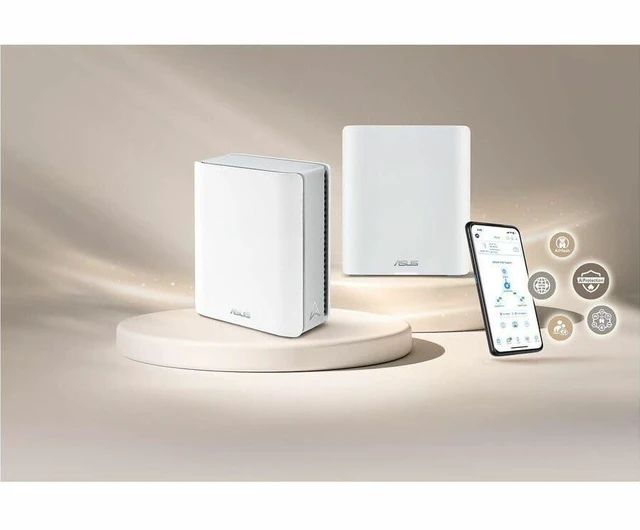 Alt view image 2 of 5 - ASUS ZenWiFi BT8 WiFi 7 Mesh Router - Tri-Band, 5.9k sq. ft., 14 Gbps (2PK)