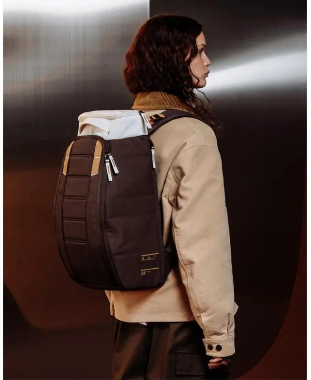 Alt view image 2 of 5 - Db Journey The Hugger - Durable Travel Backpack with Laptop Compartment for Work & Gym, Luggage Backpack with Roller Bag Attachment, Full-Zip Main Compartment, 25L - Cappuccino