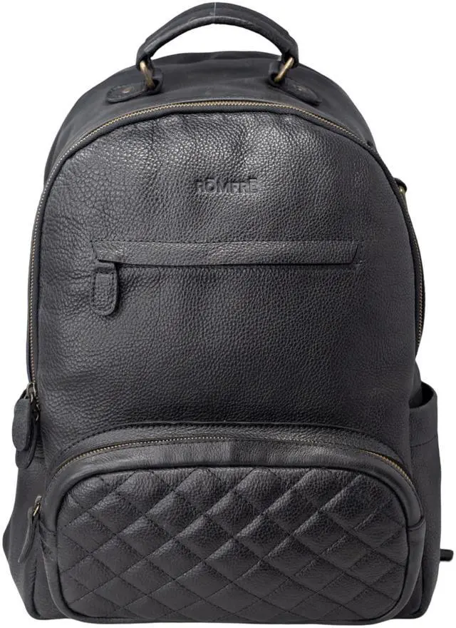 Main image of ROMFRE Premium Leather Backpack Bag For Men ^^ Full Grain 100% Leather Backpack (Black, Large)