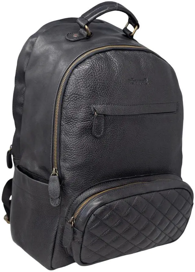 Alt view image 2 of 5 - ROMFRE Premium Leather Backpack Bag For Men ^^ Full Grain 100% Leather Backpack (Black, Large)