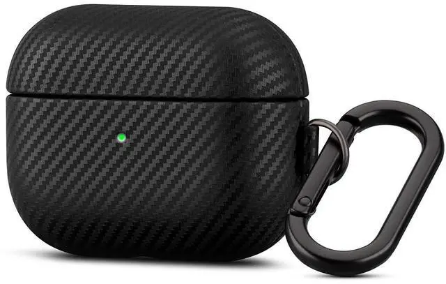 Main image of Haobobro Leather Case - for AirPods Pro 3 Case Cover with Keychain - Selected Skin-friendly Leather, Carbon Fibre Texture, Handmade Shockproof Hard Cover for AirPods Pro 3rd Genera