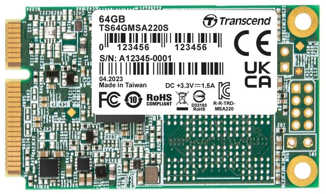 Main image of Transcend 64GB MSA220S mSATA SATA III SSD, SLC Cache