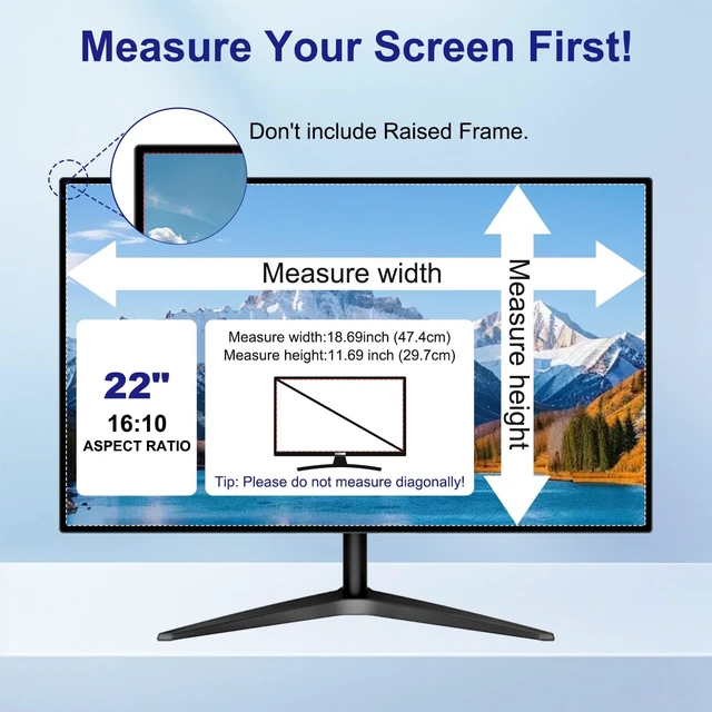 Alt view image 2 of 5 - LUSA DESIGN 22 Inch Privacy Screen for Computer Monitor 16:10 Aspect Ratio