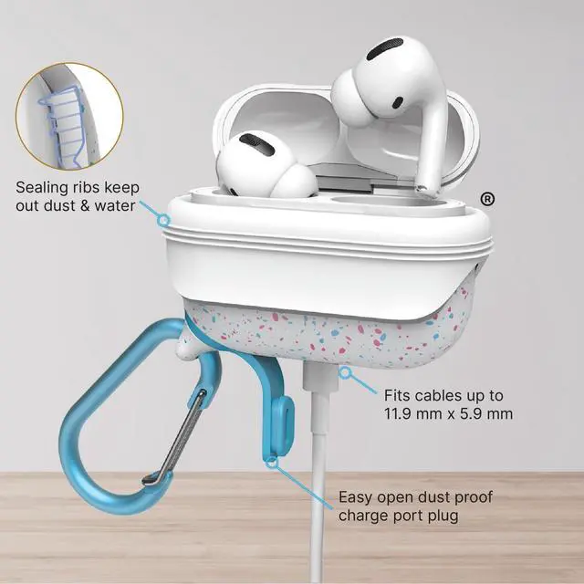 Alt view image 4 of 5 - Catalyst Waterproof Case for AirPods Pro 2nd Generation and AirPods Pro 1st Generation - Wireless and USB-C Charging Compatible, One Piece Design, High Drop Protection Case