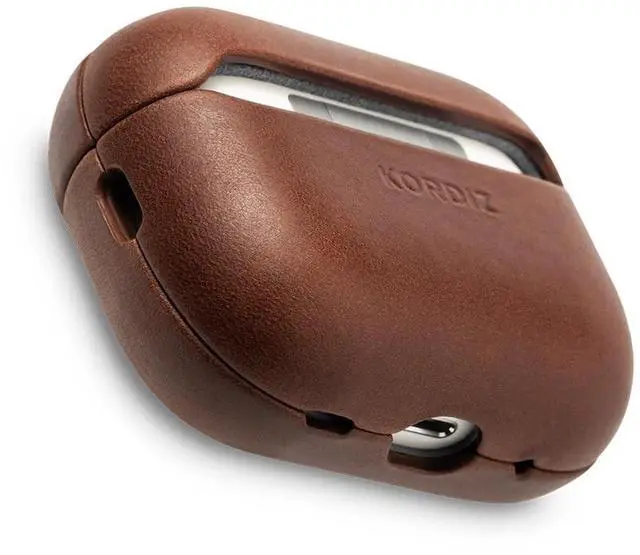 Main image of KORDIZ for AirPods Pro 3rd Generation Leather Case Cover Genuine Full-Grain Oil-Waxed Cowhide Leather Case for Airpods Pro 3 Rugged Vintage Patina Front LED Visible (Dark Brown)