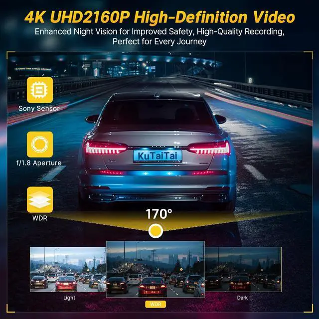 Alt view image 3 of 5 - KuTaiTai 4K Dash Cam for Toyota RAV4 2022 2023 2024 2025 LE Limited SE Adventure XLE Premium XSE (Model B, with Vent Hole), Front 4K OEM Dashcam for RAV4 2022-2025, 24H Parking Monitor, 128GB