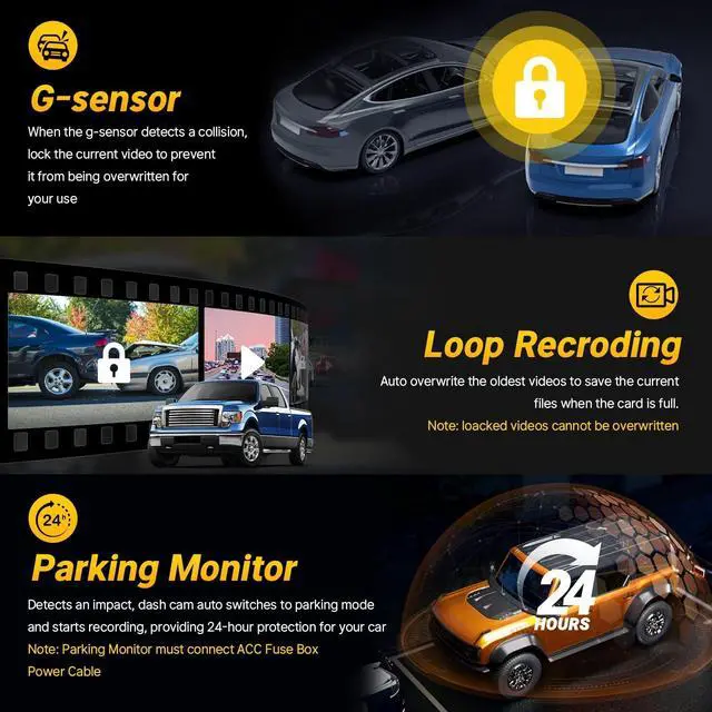 Alt view image 5 of 5 - KuTaiTai 4K Dash Cam for Toyota RAV4 2022 2023 2024 2025 LE Limited SE Adventure XLE Premium XSE (Model B, with Vent Hole), Front 4K OEM Dashcam for RAV4 2022-2025, 24H Parking Monitor, 128GB