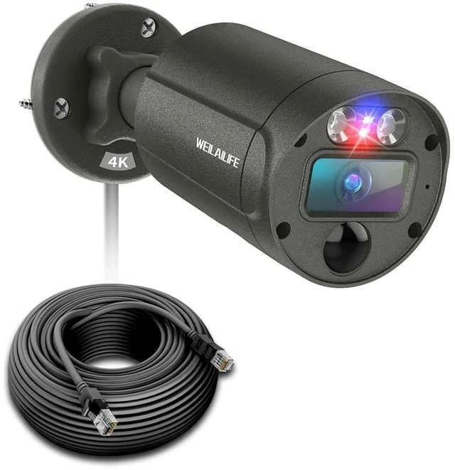 Main image of Flashing LEDs Visual Alert4K 8.0Megapixel Extend Wired Security Camera