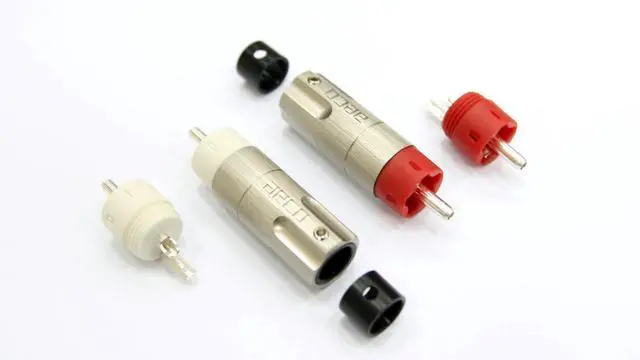 Alt view image 2 of 2 - aeco RCA Plug ARP-4055, 4pcs/1set, Pure Silver, Vacuum bag