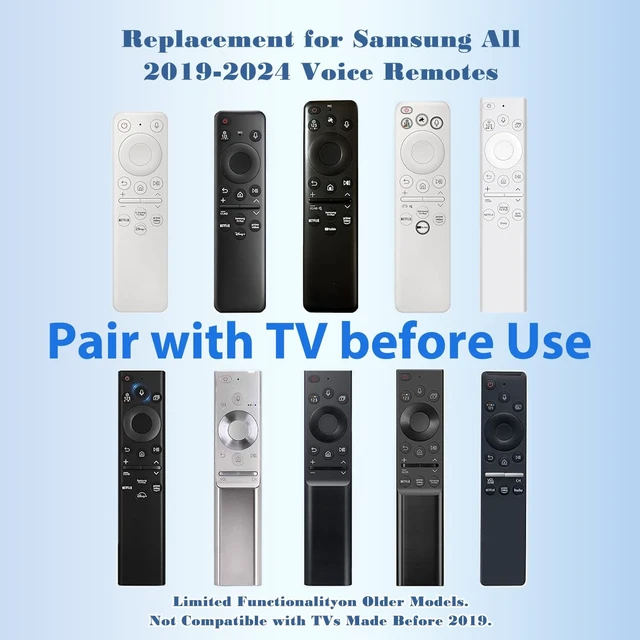 Alt view image 3 of 5 - Backlit Keyboard Remote Replacement for Samsung Voice-Enabled TVs 2019-2024