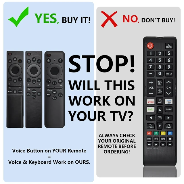 Alt view image 2 of 5 - Backlit Keyboard Remote Replacement for Samsung Voice-Enabled TVs 2019-2024