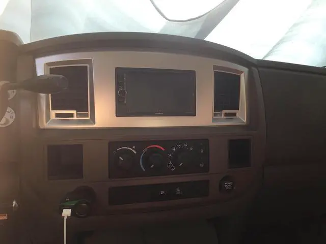 Alt view image 4 of 5 - Custom Install Parts Khaki w/Silver Double Din Stereo Dash Kit Install Bezel +Wiring Harness+Antenna Adapter Compatible with Dodge Ram 2006-2009(Khaki/Silver Standard Non Canbus Wire Harness)