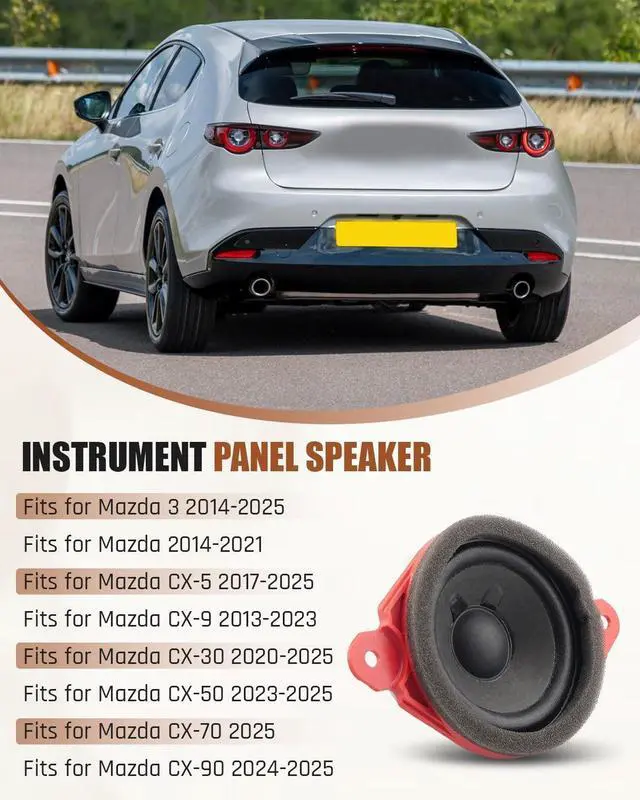 Alt view image 2 of 5 - YUANTUO Instrument Panel Speaker Fit for Mazda 3 2014-2025/ CX-5 2017-2025/ CX-9 2013-2023/ CX-30 2020-2025/ CX-50 2023-2025/ CX-70 2025/ CX-90 2024-2025, Replace GKK8-66-960 KE68-66-960