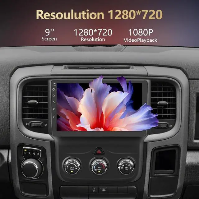 Alt view image 4 of 5 - Android 13 Car Radio Stereo for Dodge RAM 1500 2500 3500 2013-2018 with Wireless CarPlay Android Auto, 9'' Touch Screen Radio Replacement 2G Ram 32G ROM(Only fit Manual AC)