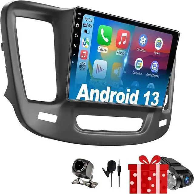Main image of FBINSE Car Radio Stereo Compatible with Chrysler 200 200C 200S 2015 2016 2017 2018 2019, 9" Android 13 Touch Screen with Wireless CarPlay Android Auto, GPS, BT, FM, WiFi, 1080P Backup Camera, 2
