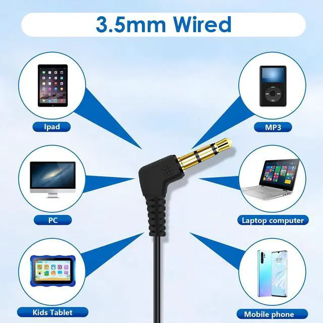 Alt view image 3 of 5 - ZXQZYM Bulk Classroom Headphones 100 Pack for Kids and Students,Adjustable Wired On-Ear Headphones for School,Libraries,Museums, Learning, 3.5mm Plug(Black)