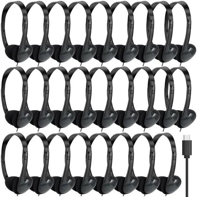 Main image of GDBOMA USB C Headphones Bulk 30 Pack for Classroom School Kids,USB Type C Headphones Wired Class Set for School Student Chidren Compatible with Pad Smartphones Black