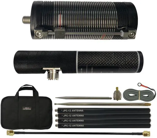 Main image of JPC-12 HF Antenna for Ham Radio 7MHz-50MHz 8-Band Portable Vertical Antenna with Slide Regulator 40m-6m Shortwave Antenna for POTA SOTA Outdoor Use QRP Compatible
