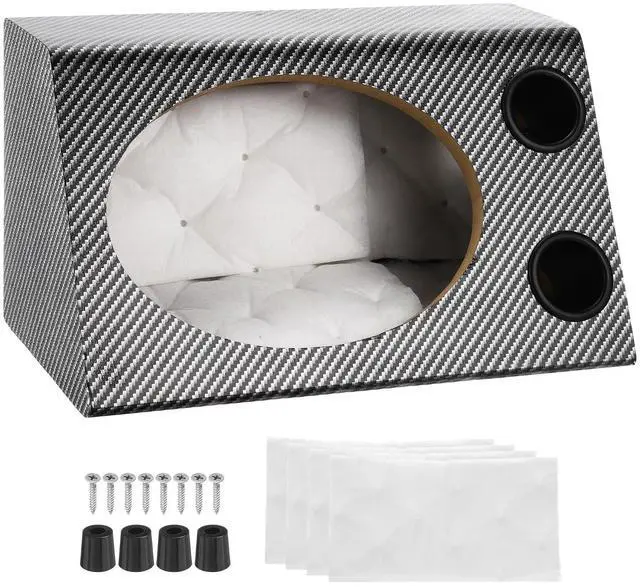 Main image of MECCANIXITY 6 x 9 Inch Ported Wooden Speaker Enclosure, Black White Single Vented Subwoofer Box Car Audio Truck Speaker Box for DIY Homes Vehicle Audios Custom Sound Supplies