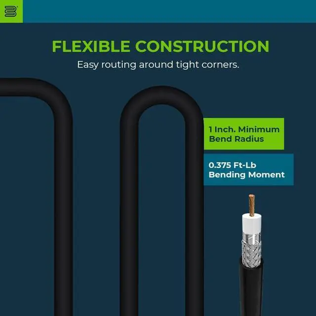 Alt view image 2 of 5 - Bolton Technical Bolton400 Low Loss Cable Ultra Flex - N-Male to N-Male Black Jacket (Equivalent to LMR400 Ultra Flex) (50 Ft)