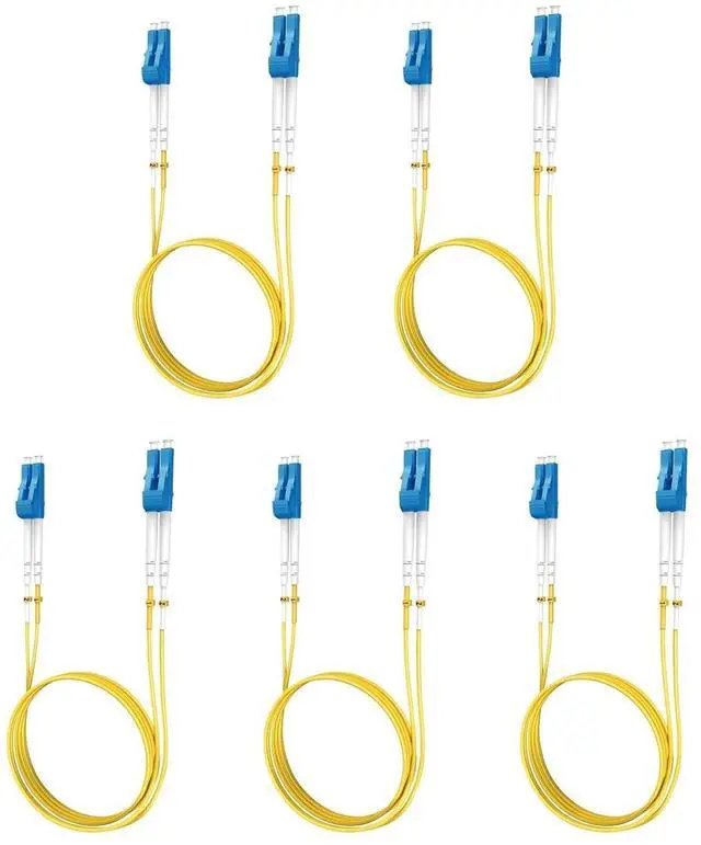 Main image of Yonwide Single Mode Fiber Optic Cable - 0.5m (1.64 ft), LC to LC, OS2, LSZH, Yellow SMF