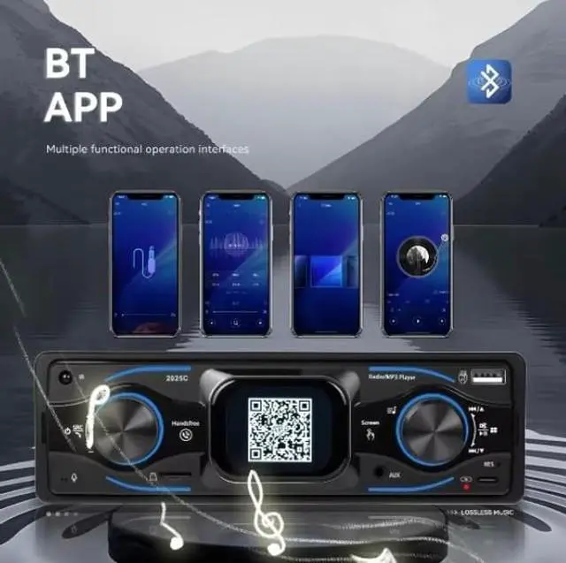 Alt view image 4 of 5 - Bluetooth Touchscreen Plug & Play Radio for Kioti 12 pin Tractor USB Handsfree Radio AUX Easy Install with Remote Control