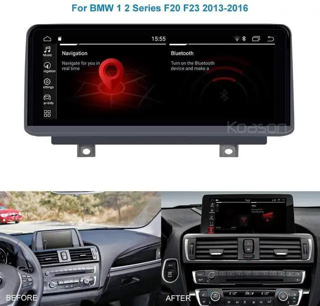 Alt view image 2 of 5 - 10.25" Black Screen Monitor 4+64G Android Auto Stereo Video Media Player GPS Navigation for BMW 1/2 Series F20 F21 F22 F23 2011-2016 NBT