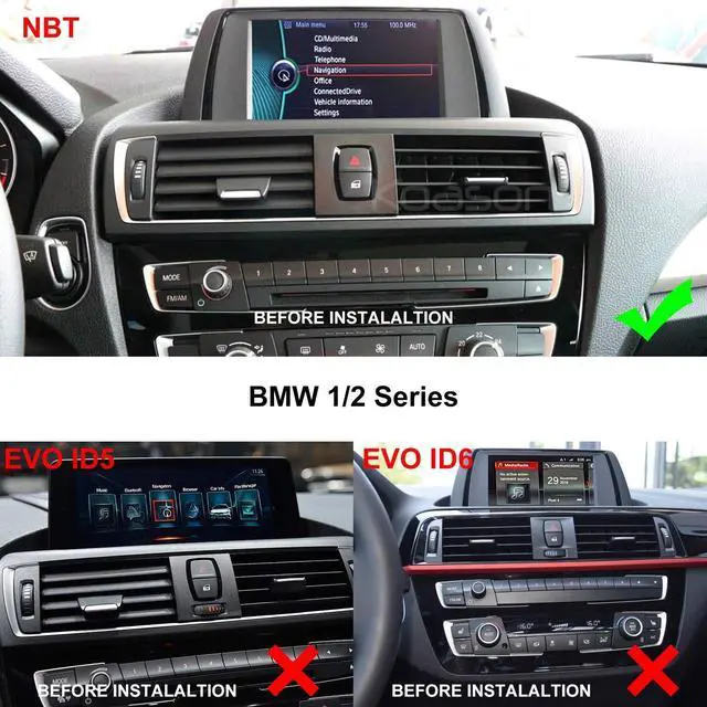 Alt view image 3 of 5 - 10.25" Black Screen Monitor 4+64G Android Auto Stereo Video Media Player GPS Navigation for BMW 1/2 Series F20 F21 F22 F23 2011-2016 NBT