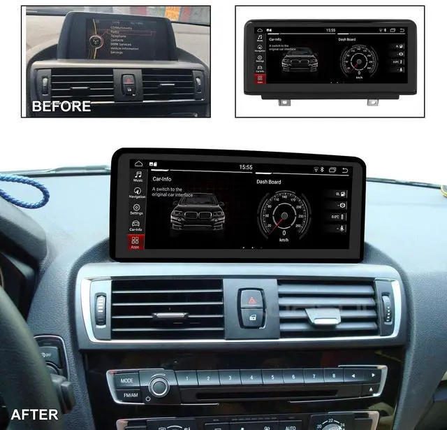 Alt view image 4 of 5 - 10.25" Black Screen Monitor 4+64G Android Auto Stereo Video Media Player GPS Navigation for BMW 1/2 Series F20 F21 F22 F23 2011-2016 NBT