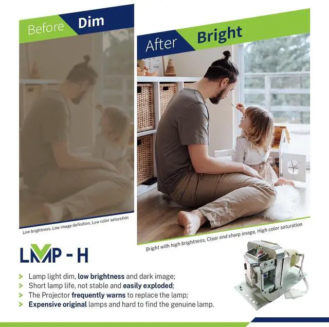 Alt view image 2 of 5 - LMP-H 5811119560/PRM42/PRM45 Projector Lamp with Housing for Vivitek DW814 DW886 DW882ST DW884ST DX813 DX881ST DX883ST for Sanyo PRM-45-LAMP PRM45 PRM45 V1 for BENQ MH684