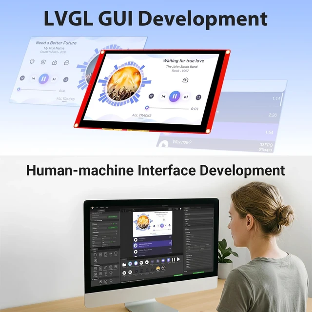 Alt view image 4 of 5 - IoTeikXgo ESP32 Display, 7 Inch HMI ESP32-S3 Touch Screen with Acrylic Case