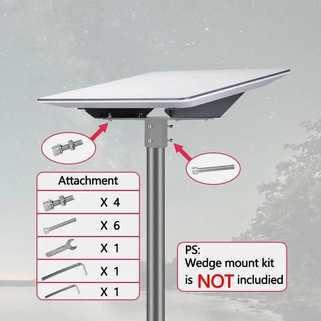Alt view image 3 of 5 - Silver Mount Adapter for Starlink Gen 3,Mounting Kit Compatible with Starlink Gen 3 Internet Kit Satellite,Roof Router Mount Accessories Intended for Starlink