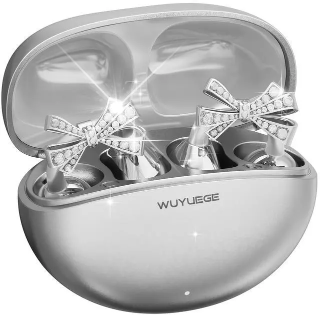 Main image of WUYUEGE 2026 Open Ear Clip On Earbuds with Detachable Butterfly Earrings, Bluetooth 6.0 Wireless Headphones for Women, 50H Playtime, Lightweight & Pain-Free Fit for Small Ears, IPX6Great Gift