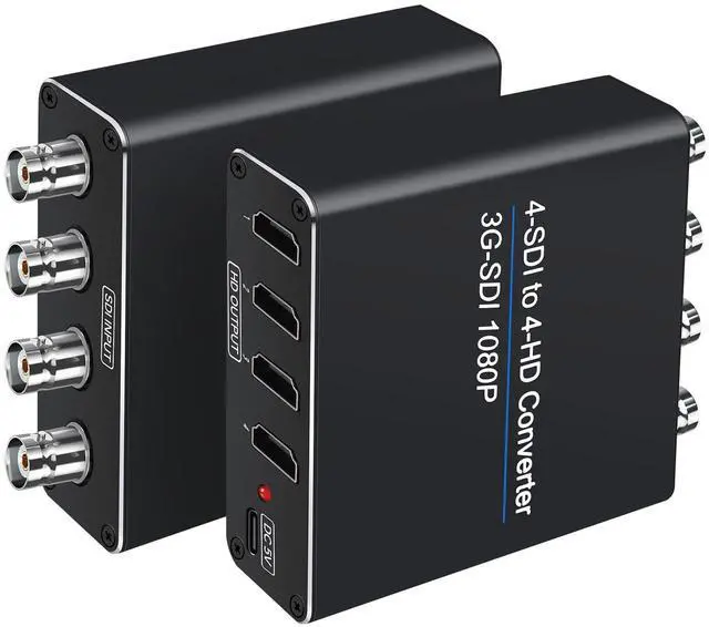Main image of ACHAVE SDI to HDMI Video Converter, 4 sdi Input and 4 hdmi Output,4 in 4 Out,Black, Multi-Format Support, HD-SDI/3G-SDI Input, 1080p@60Hz Resolution, Long Distance Transmission