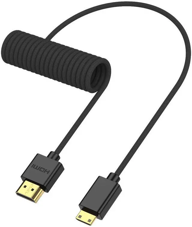 Main image of ZBLZGP 8K Ultra HD Mini HDMI to HDMI 2.1 Cable, High Speed Braided Spiral Extension Cord, Male to Male Flexible Wire for Video Camera, DVD Player, HDTV and Data Transmission