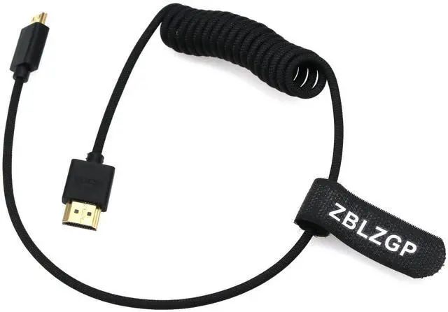 Alt view image 3 of 5 - ZBLZGP 8K Ultra HD Mini HDMI to HDMI 2.1 Cable, High Speed Braided Spiral Extension Cord, Male to Male Flexible Wire for Video Camera, DVD Player, HDTV and Data Transmission