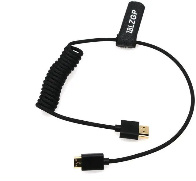 Alt view image 4 of 5 - ZBLZGP 8K Ultra HD Mini HDMI to HDMI 2.1 Cable, High Speed Braided Spiral Extension Cord, Male to Male Flexible Wire for Video Camera, DVD Player, HDTV and Data Transmission