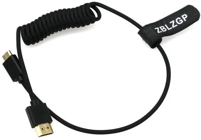Alt view image 5 of 5 - ZBLZGP 8K Ultra HD Mini HDMI to HDMI 2.1 Cable, High Speed Braided Spiral Extension Cord, Male to Male Flexible Wire for Video Camera, DVD Player, HDTV and Data Transmission