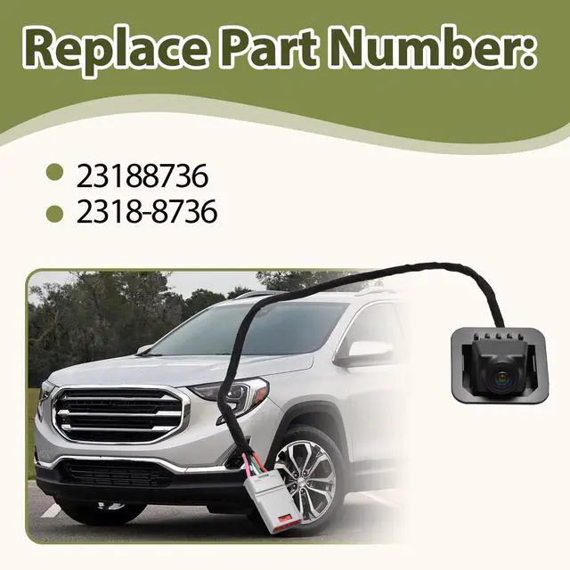 Alt view image 3 of 5 - Rear View Backup Camera Compatible with GMC Terrain 2018-2023 Replacement 23188736