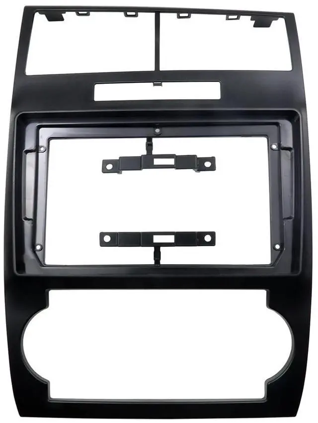 Alt view image 2 of 5 - DKMUS Radio Stereo Bezel for Dodge Charger Magnum Dash Installation Mount Trim Kit Fits 9" and Double Din