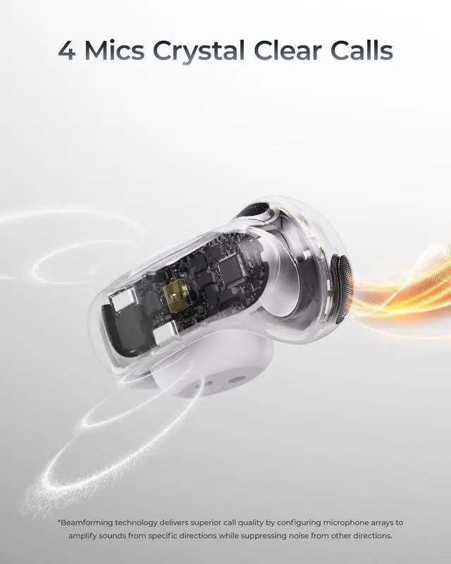 Alt view image 5 of 5 - TALIX AuraHalo G1 Open-Ear Earbuds, True Wireless Clip-On Headphones with 4 Mic, 13.4mm Dynamic Drivers, Clear Calls, Bluetooth 5.3 Ear Buds for Commute/Office/Workout, Grey