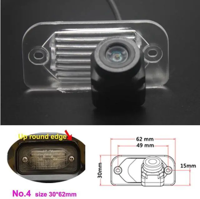 Alt view image 2 of 5 - Navinio Waterproof Backup Camera Color Car Rear View Camera 170 Degree Viewing Angle License Plate with Night Vision for Mercedes C E CLS class W203 W211 W219 W209 (No. 4 size 30*62mm Up round Edge)