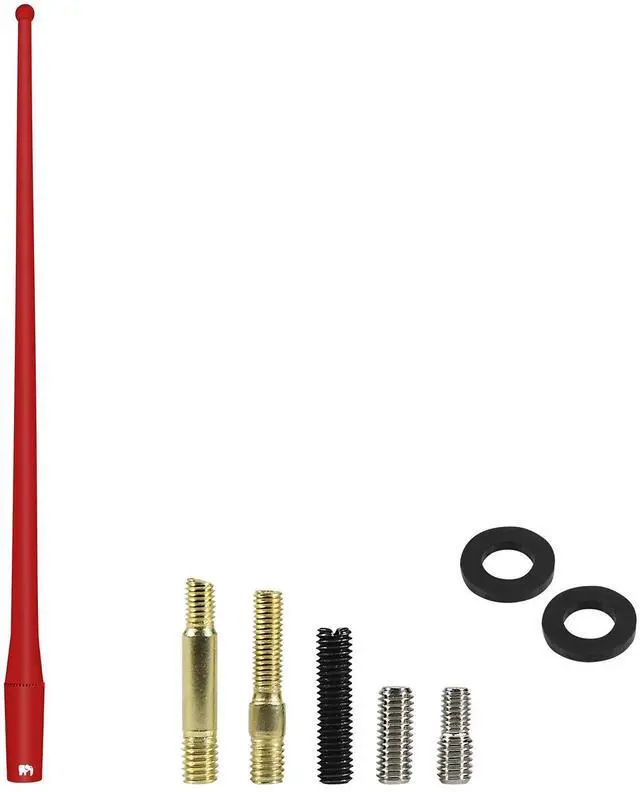 Alt view image 5 of 5 - ONE250 13" Inches Flexible Rubber Antenna, Compatible with Toyota Tundra (1999-2023), Toyota Tacoma (1995-2016), FJ Cruiser (2007-2015), Highlander - Designed for Optimized FM/AM Reception (Red)