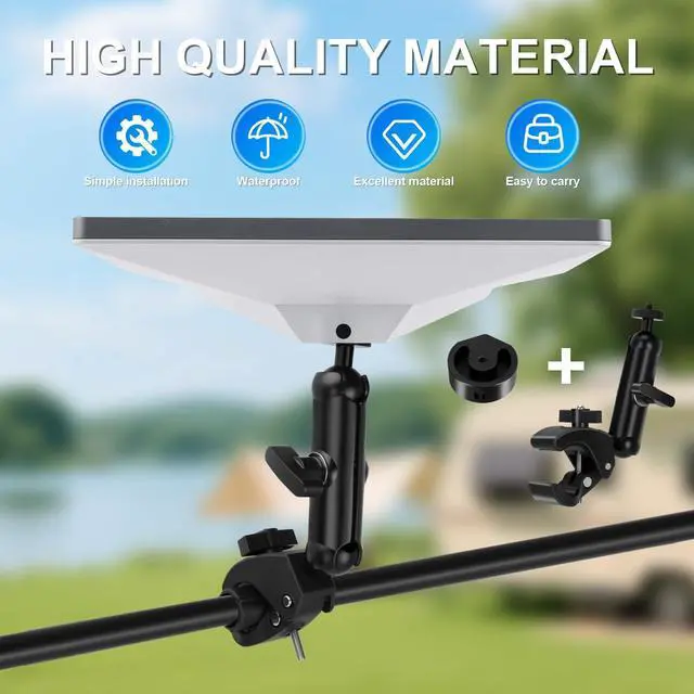 Alt view image 2 of 5 - for Starlink Mini Mount 2025/2026 Upgraded, Starlink Mini Clamp Mount for Car RV Rack Pole/Yacht/Camper/Guardrails, Compatible with 2024 Pipe Old Version Pipe Adapt