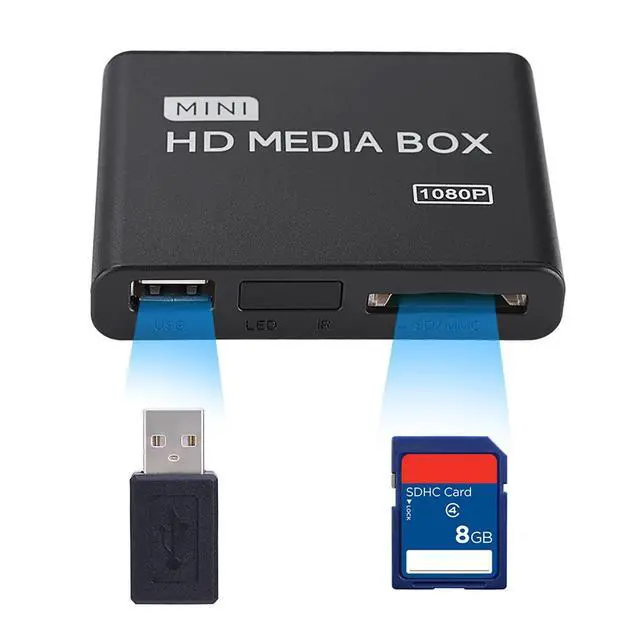 Alt view image 5 of 5 - 1080P Full-HD Digital Media Player, HDMI/AV/VGA Output, 7.1 Surround Sound, HDMI Media Player with Remote Control, 1080P HDMI TV Media Player for USB MMC RMVB MP3 AVI MKV(US Plug)